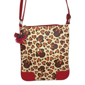 Disney Parks Fierce Leopard Print Minnie Ears Crossbody Bag with Charm Vegan